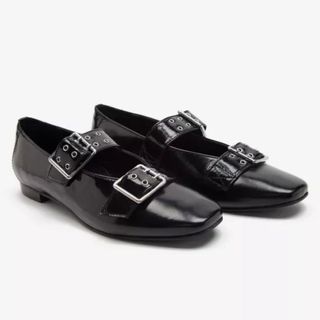 Off The Hook Leather 'Canning' Ballet Pumps