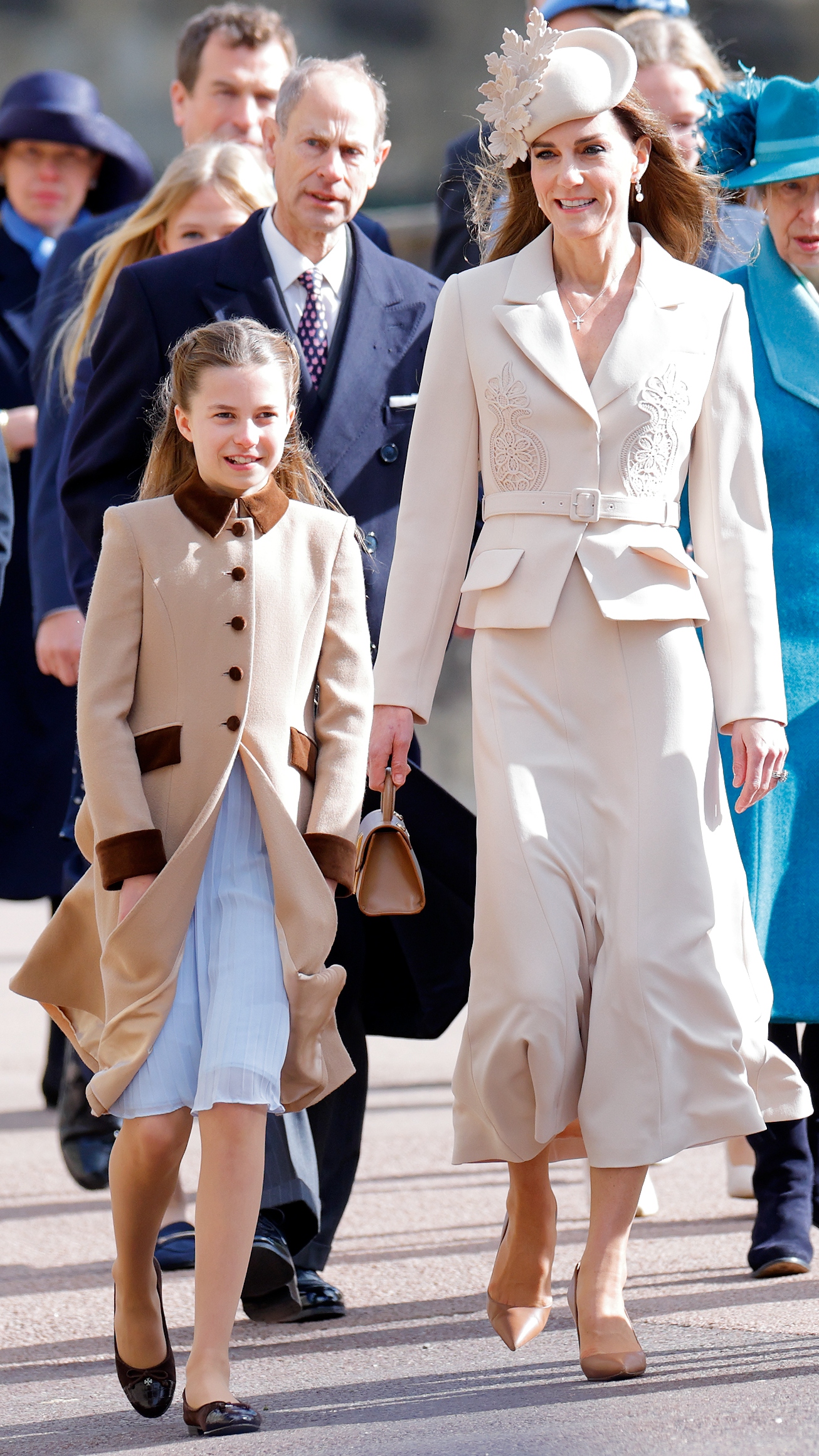 Princess Charlotte of Wales and Catherine, Princess of Wales attend the traditional Easter Sunday Mattins Service at St George's Chapel, Windsor Castle on April 5, 2026
