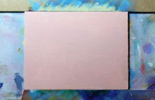 A pink acrylic ground will add a touch of warmth to your wintry scene