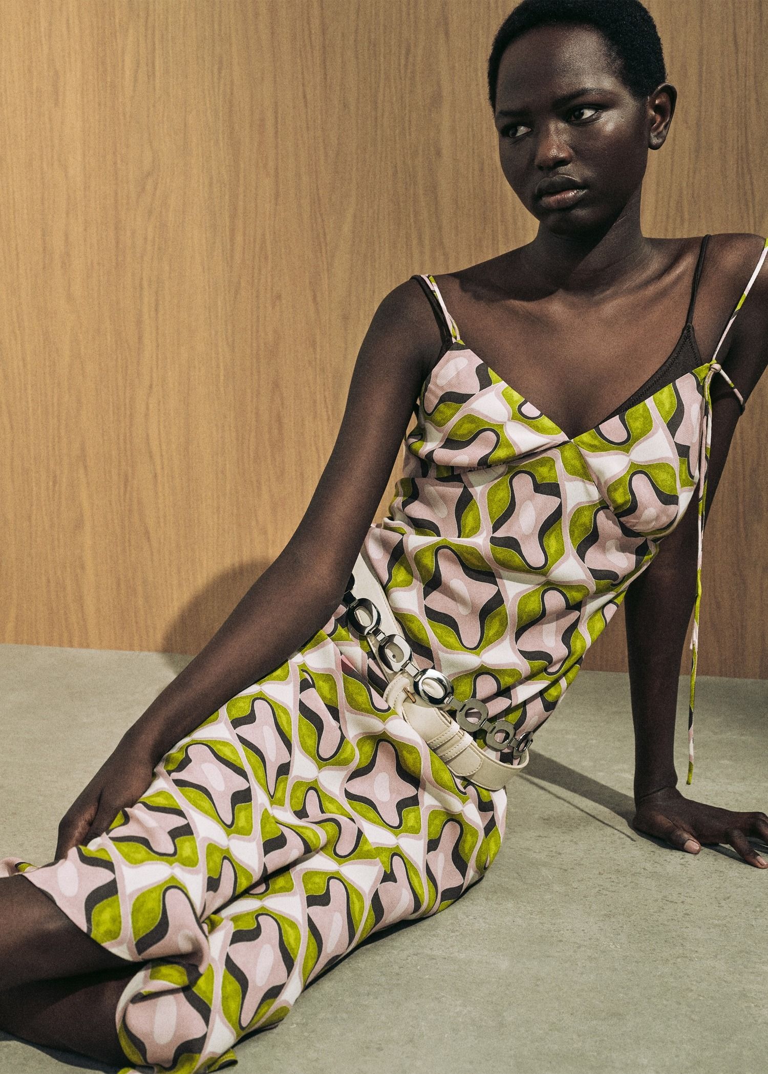 MANGO, Abstract-Print Midi-Dress