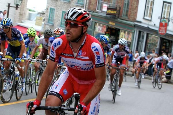 Katusha's Luca Paolini on the steep ramp
