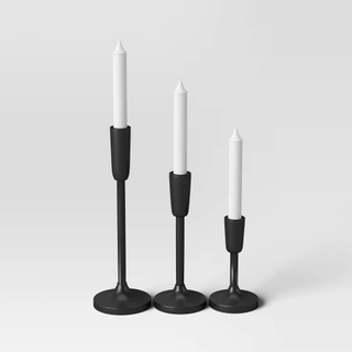Matte black candle holders