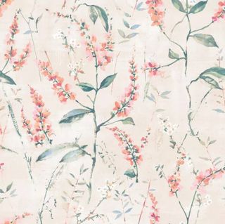Pale pink floral wallpaper