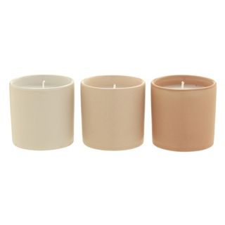 scented candles in pink and cream colours