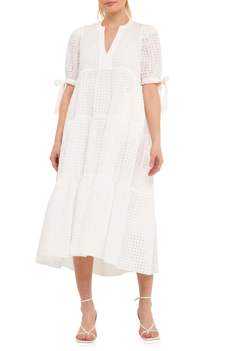 Gingham Tiered Midi Dress