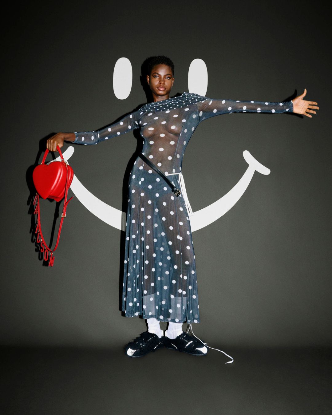 a model in moschino's resort 2026 campaign