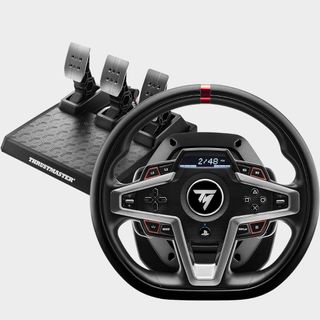 Thrustmaster T248 on a grey background