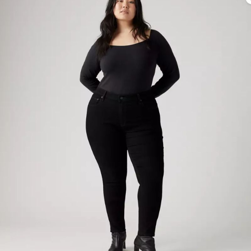 black plus size skinny jeans