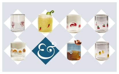collage image of anthropologies icon glassware