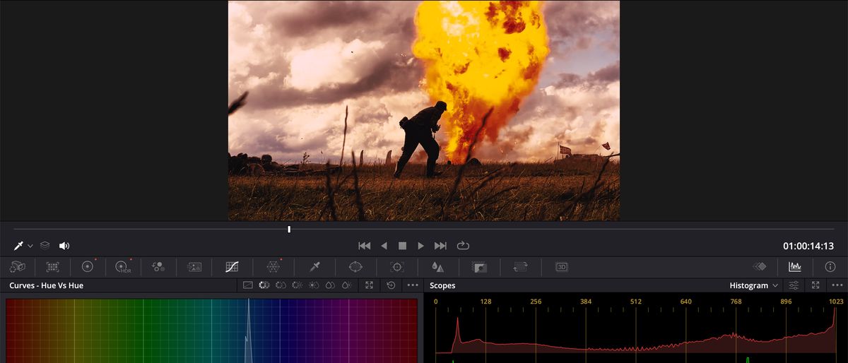 Screenshots from video editing app DaVinci Resolve 18.6