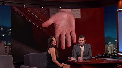 Megan Fox reads Jimmy Kimmel's palm