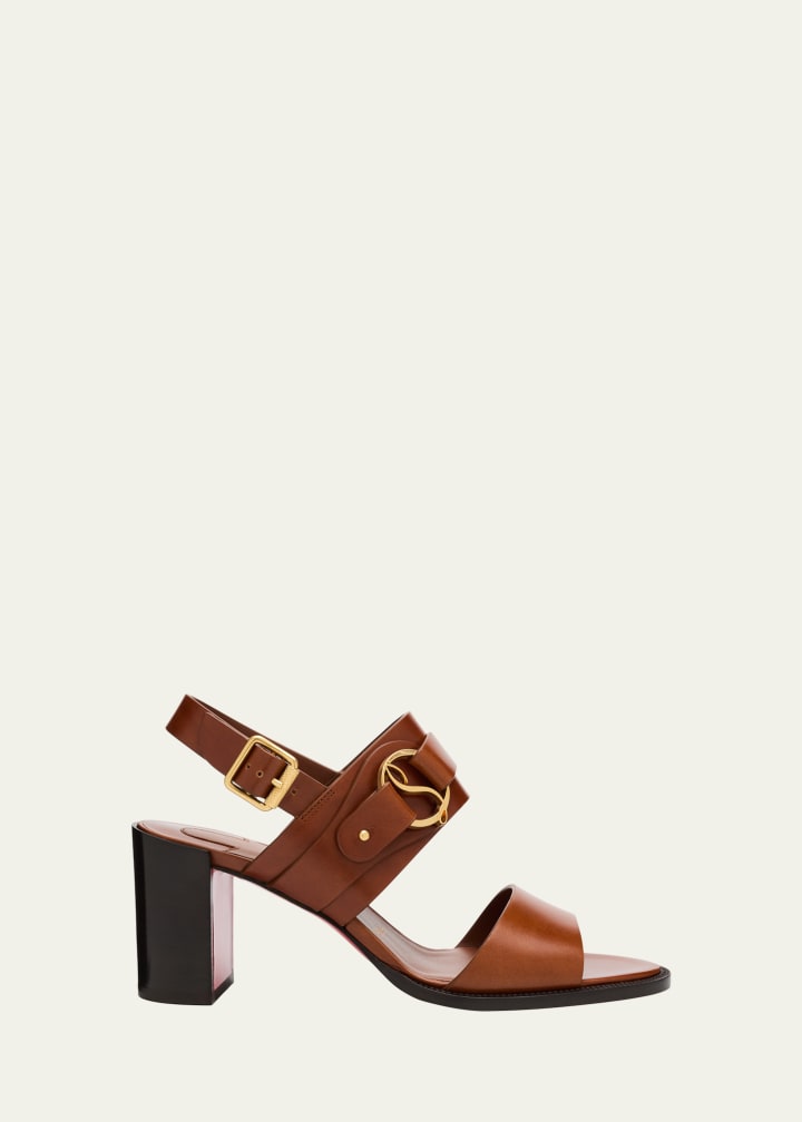 70mm Her in Roma Leather Block-Heel Sandals