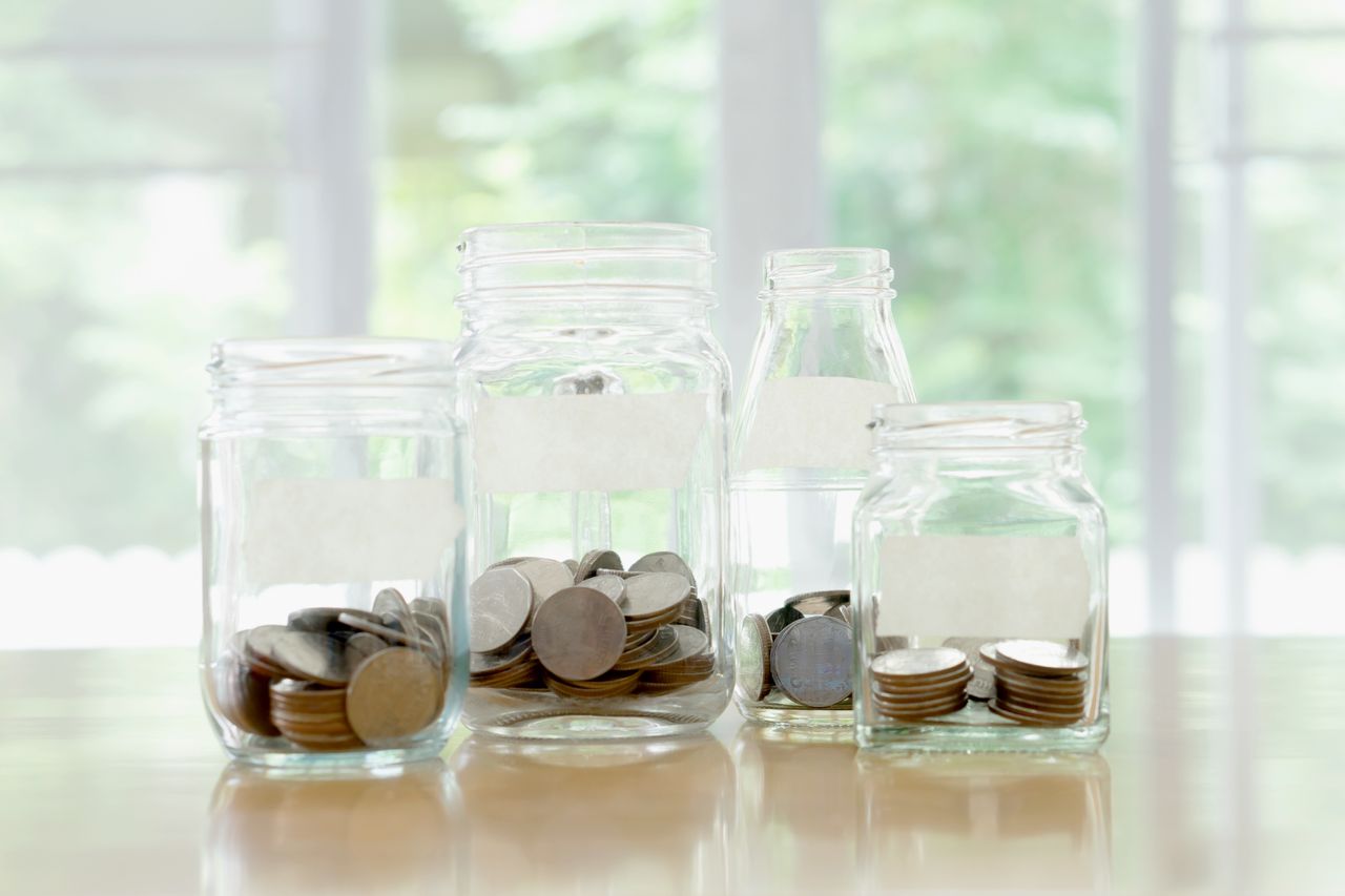 Money jars.