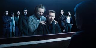 michael sheen and Tom payne with the prodigal son cast season 2