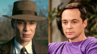 Cillian Murphy as Oppenheimer and Jim Parsons in The Big Bang theory