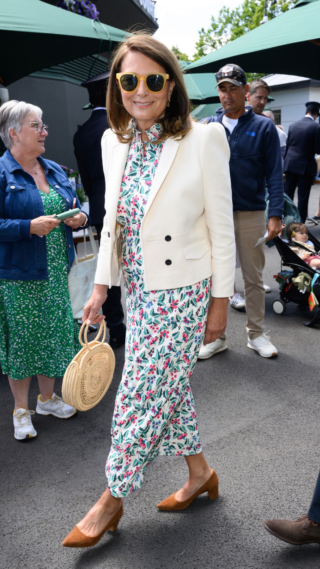 Carole Middleton ve Wimbledonu 4. července 2024 v Londýně v Anglii