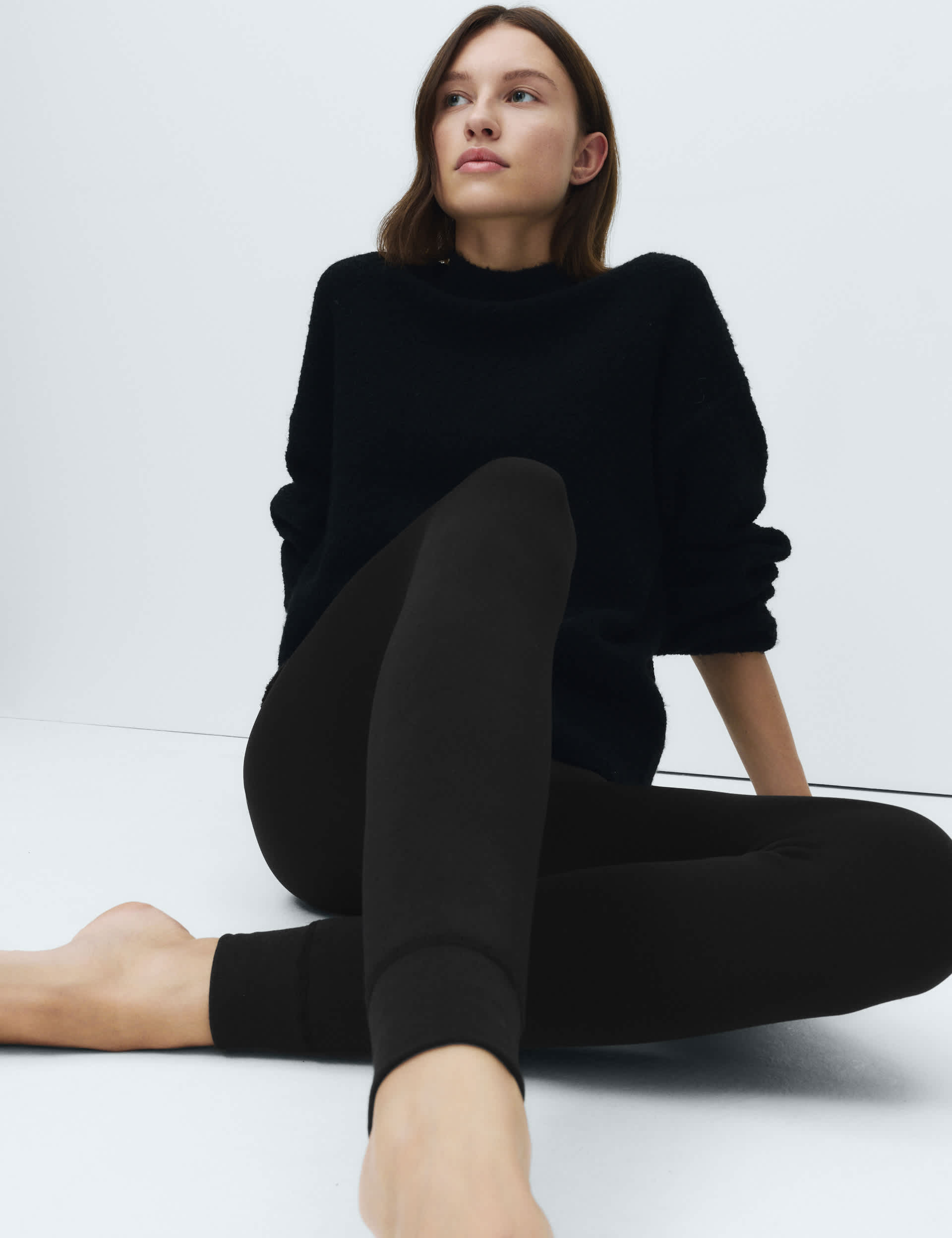 250 Denier Velour Lined Footless Tights