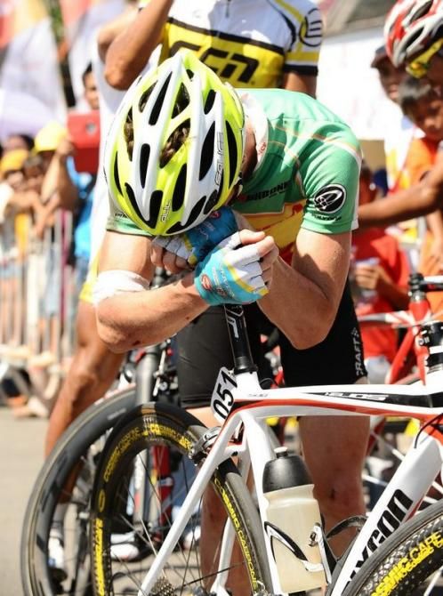 Oscar Pujol Munoz (Polygon Sweet Nice Cycling Team) was frustrated having been caught up in the crash at the end of the stage