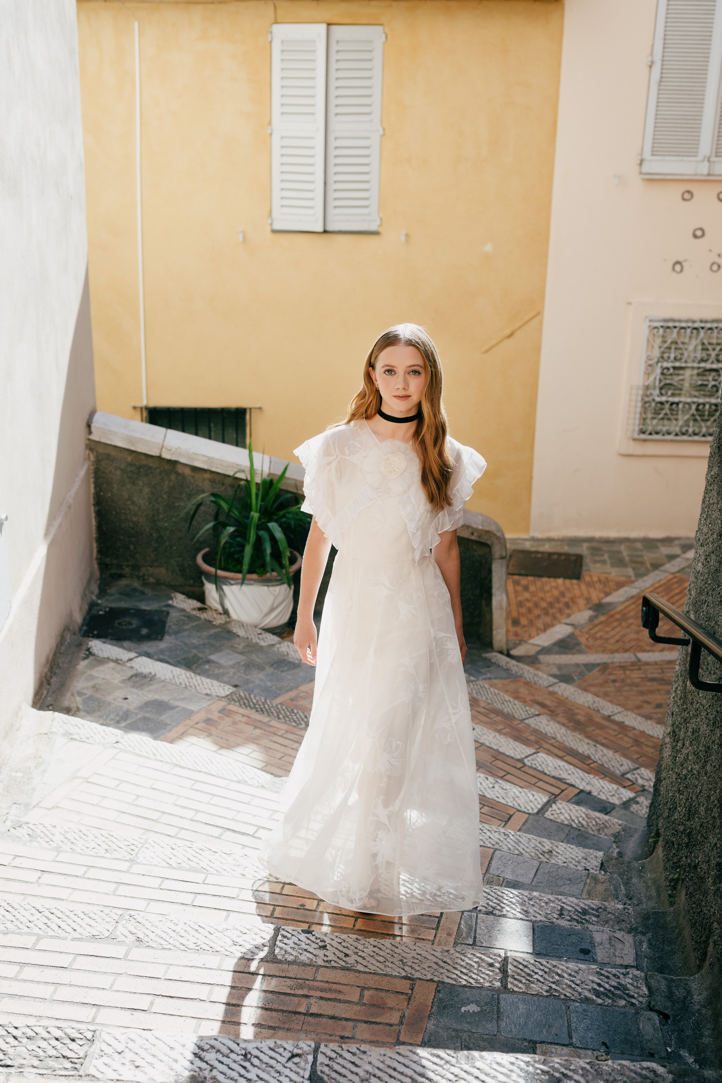 Evie Templeton wearing Rodarte 2025 at the 2026 Cannes Film Festival for "Victorian Psycho" photographed by Oliver Holms.