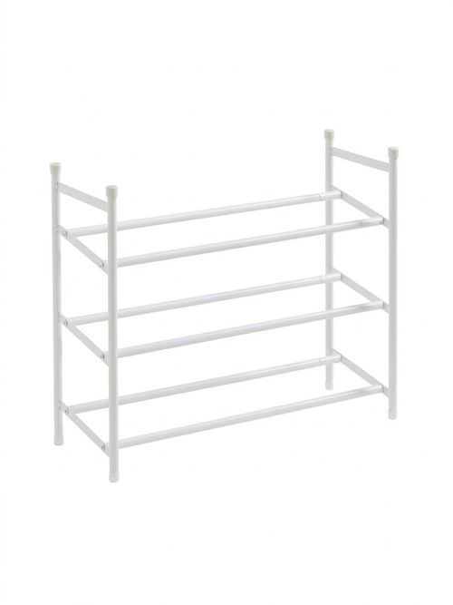 3 Tier White Extendable Shoe Rack