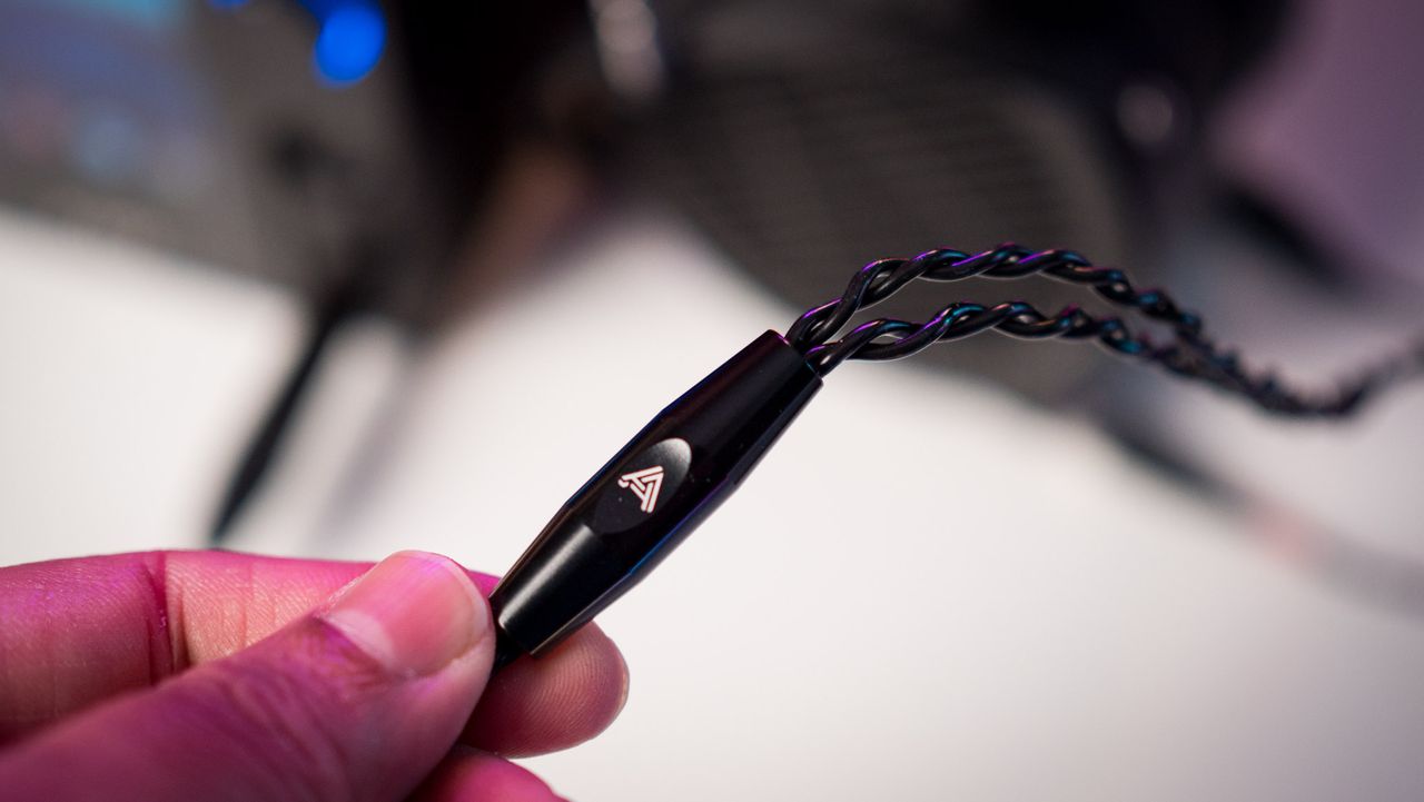 Audeze logo on Audeze LCD-X's cable