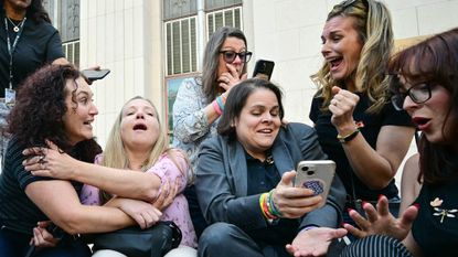 Plaintiff’s family celebrating the jury’s verdict