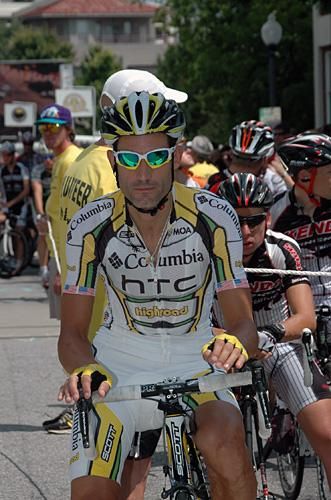 Big George Hincapie (Columbia-HTC) prepares to race in front of his hometown crowd.