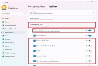 Taskbar hide System Tray icons