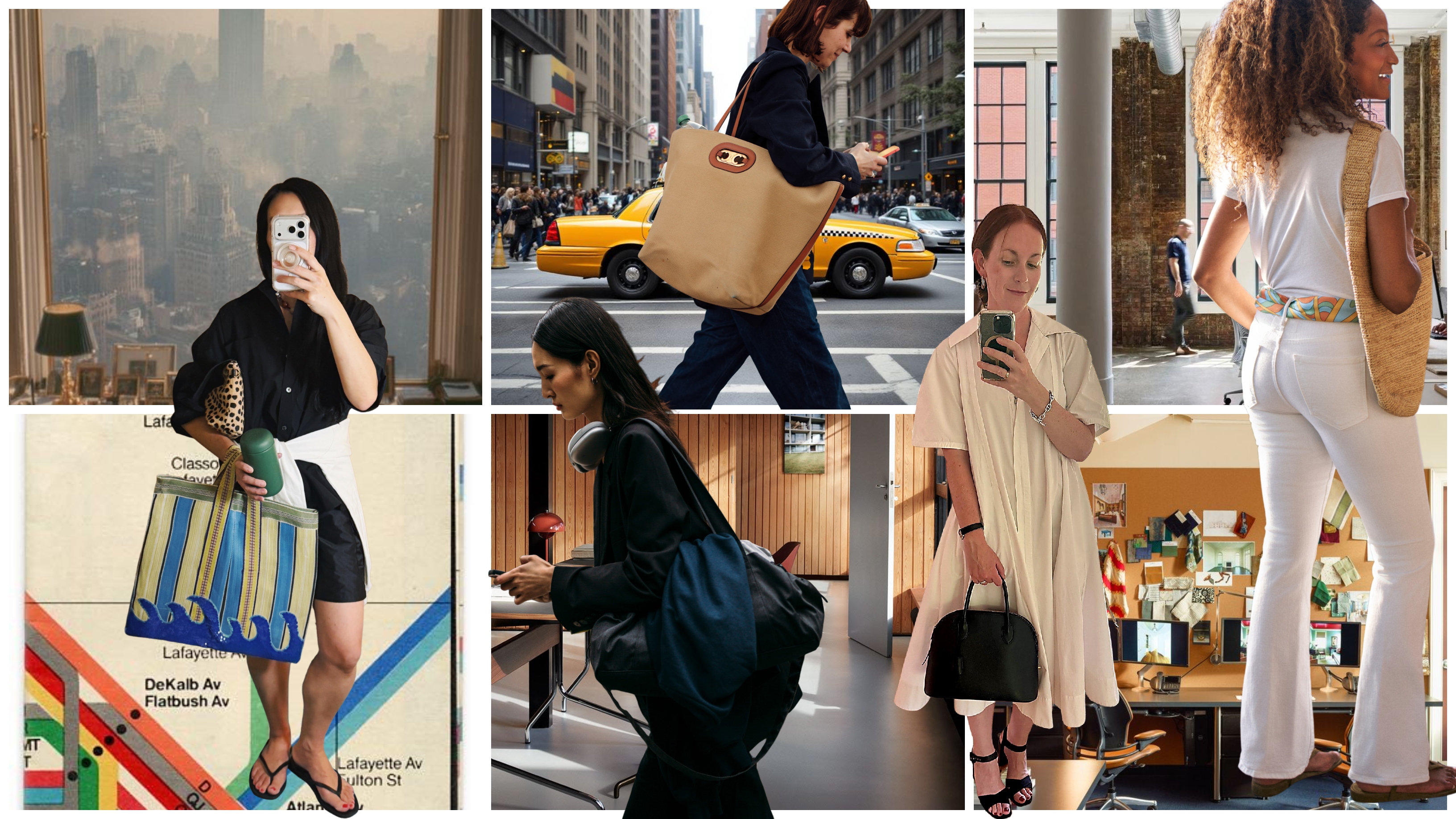 professional women carrying bags