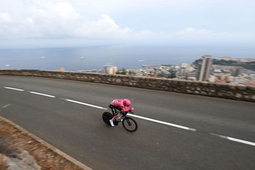 MONACO FRANCE JULY 21 Neilson Powless of of The United States and Team EF Education EasyPost sprints during the 111th Tour de France 2024 Stage 21 a 337km individual time trial from Monaco to Nice UCIWT on July 21 2024 in Monaco France Photo by Dario BelingheriGetty Images