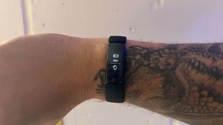 Lloyd Coombes wearing the Fitbit Inspire 2 fitness tracker