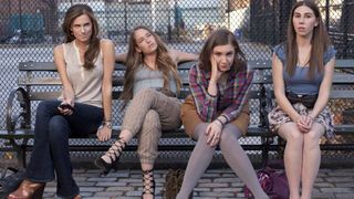 Allison Williams, Jemima Kirke, Lena Dunham and Zosia Mamet in Girls.