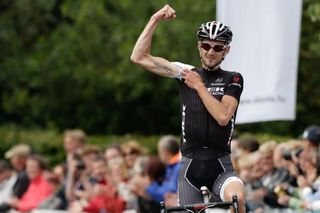 Fränk Schleck (Trek) celebrates his 2014 Luxembourg national road race victory