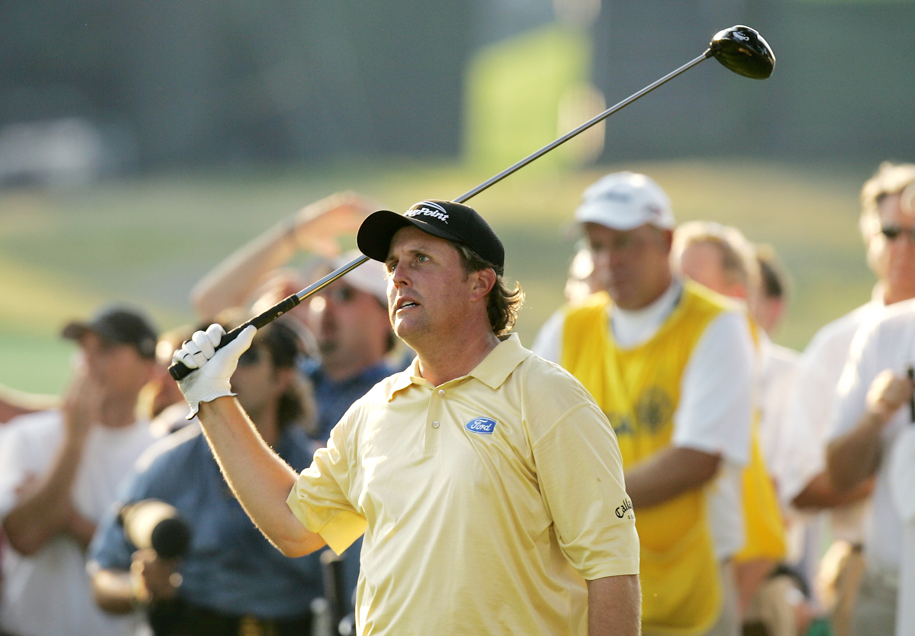 Phil Mickelson's drive at the final hole of the 2006 US Open at Winged Foot