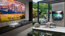 Projector vs TV: PTOMA CinemaX P2 4K Ultra HD Home Cinema Projector; Samsung The Terrace