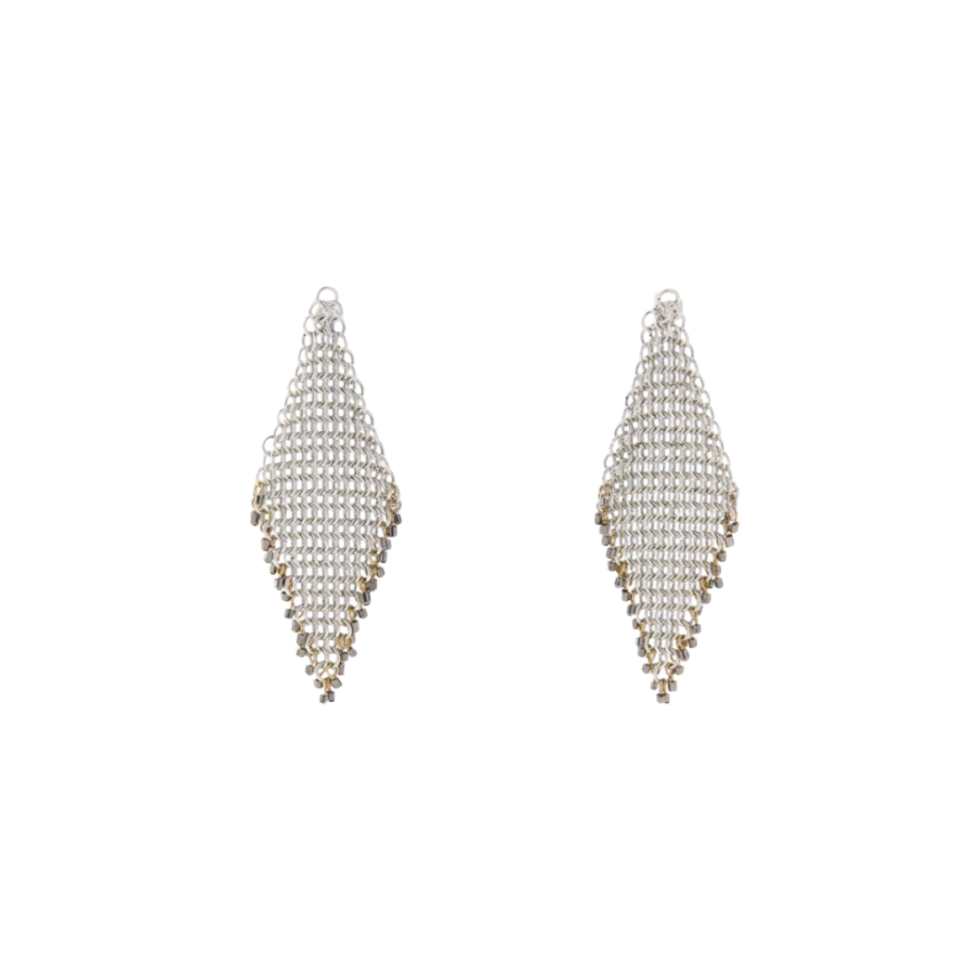 ZARA, Mismatched Metal Mesh Earrings