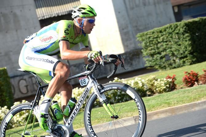 Matthias Krizek (Cannondale) was caught by the field late in the race