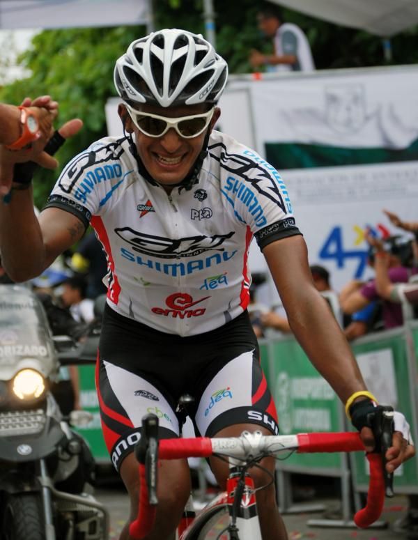 Juan Alejandr Garcia (GW Shimano-Chec-Edeq-Envia) is happy with the stage win