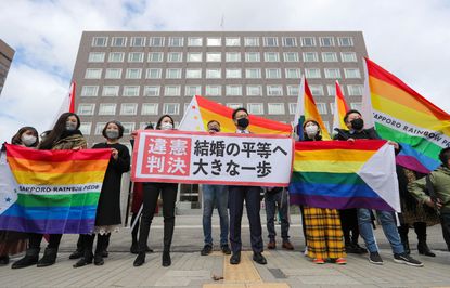 Supporters of same-sex marriage in Japan.