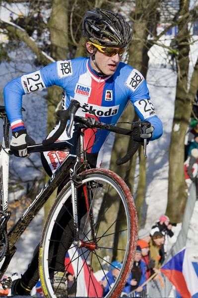 Tomas Paprstka (Czech Republic) runs up the steps.