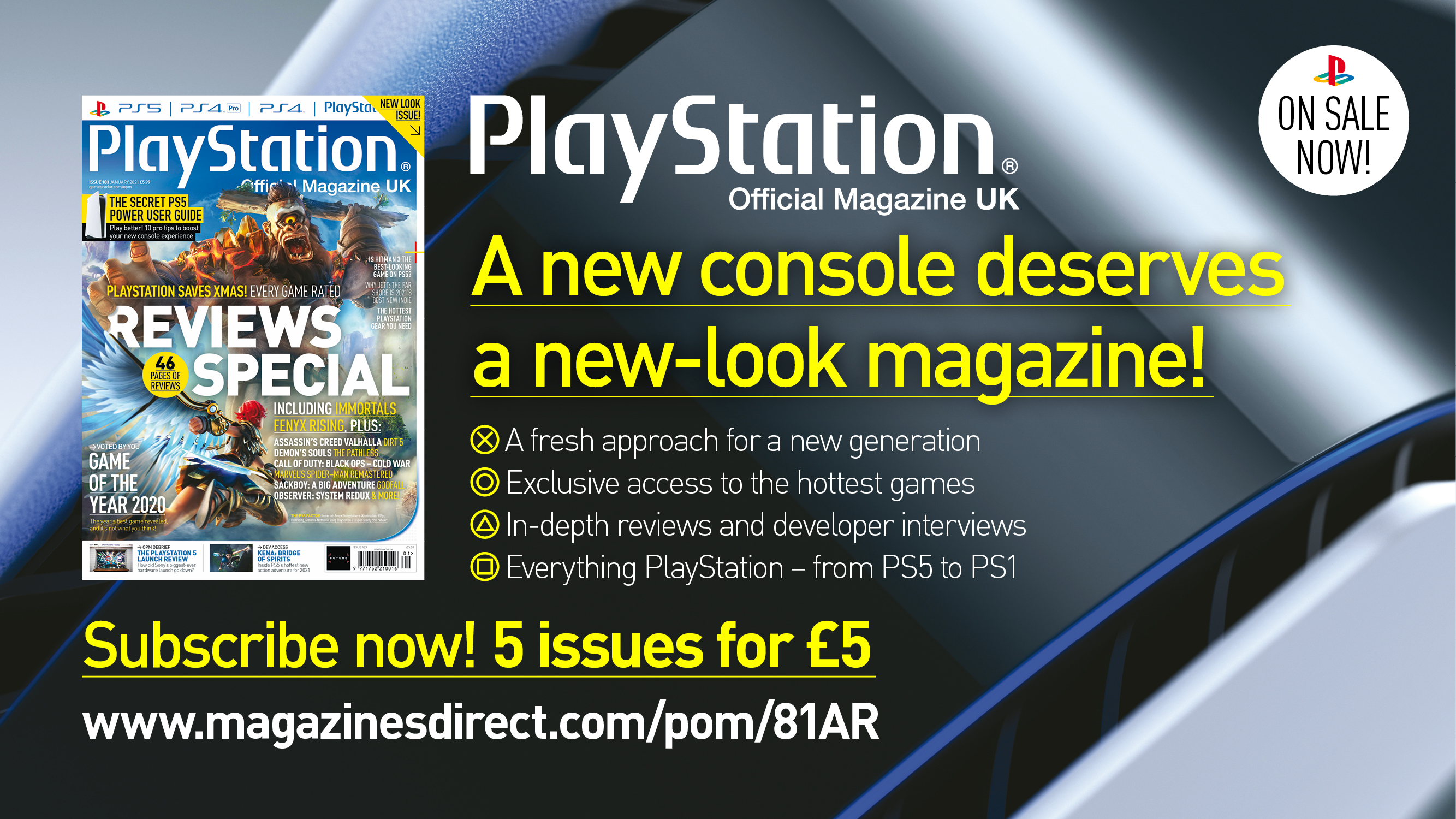 Official PlayStation Magazine: A new console deserves a fresh looking magazine!  Subscribe now: 5 issues for £5
