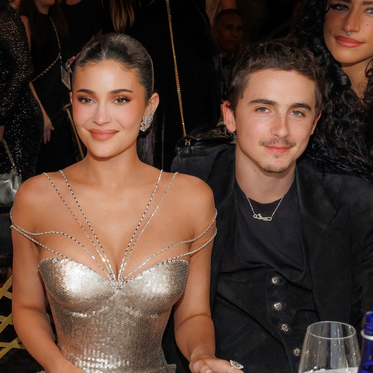 Kylie Jenner and Timoth&eacute;e Chalamet attend the 2026 Golden Globes