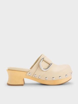 Gabine Studded Leather Clogs