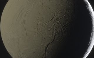 Enceladus up close Cassini spacecraft space wallpaper