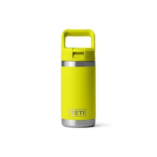 Yeti Rambler Jr. 12 Oz Kids Bottle, With Straw Cap, Firefly Yellow