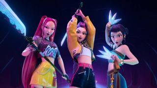 Rumi, Mira, and Zoey in KPop Demon Hunters