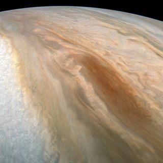 One of the so-called brown barge features JunoCam has spotted on Jupiter, this one photographed on Sept. 6, 2018.