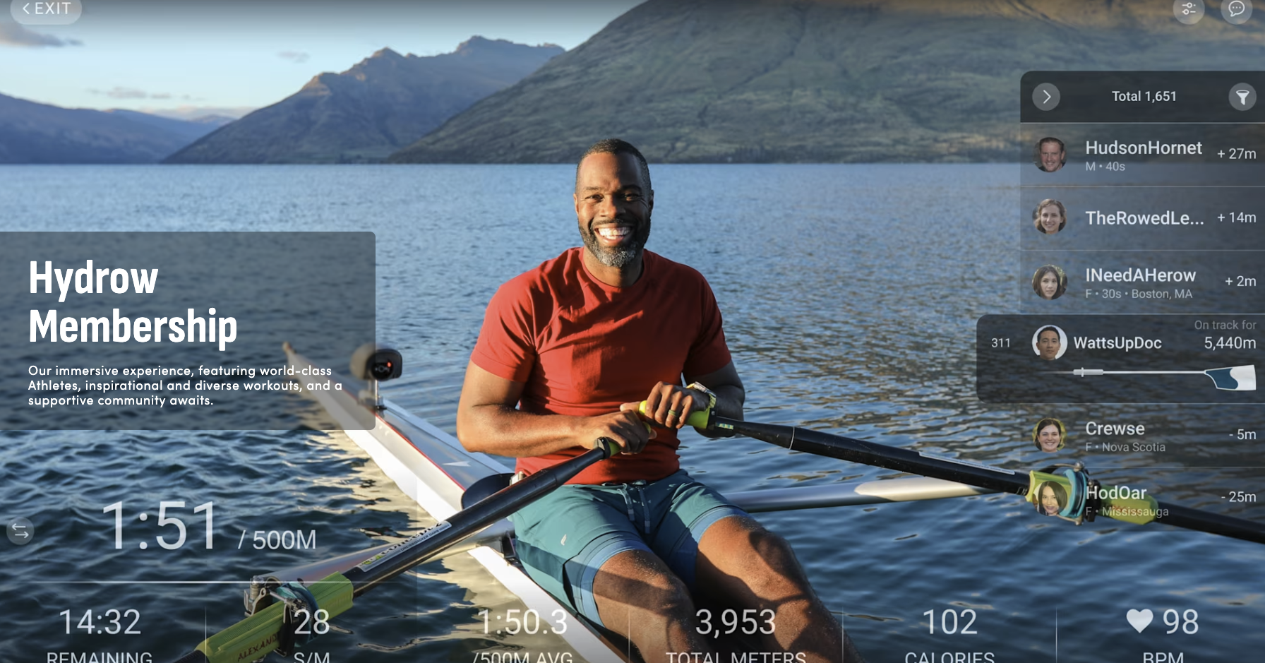 an image showing the Hydrow membership