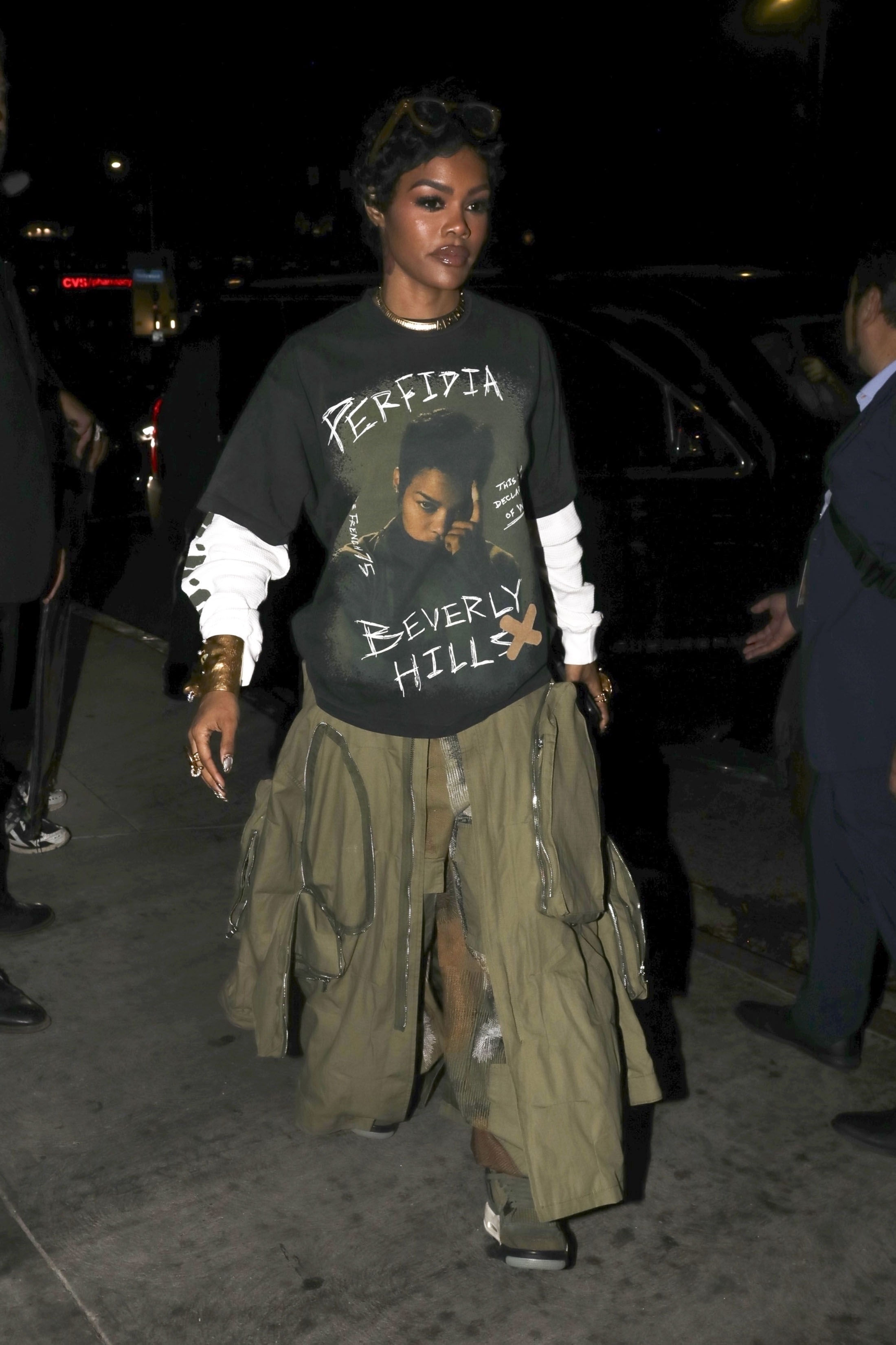 Teyana Taylor pulled off the oversize cargo pants trend at her movie&#039;s after party