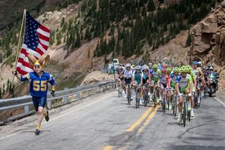 The peloton on stage 4 of the USA Pro Cycling Challenge